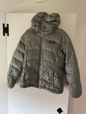 Patagonia Kids down Lightweight Hooded Jacket - silver gray